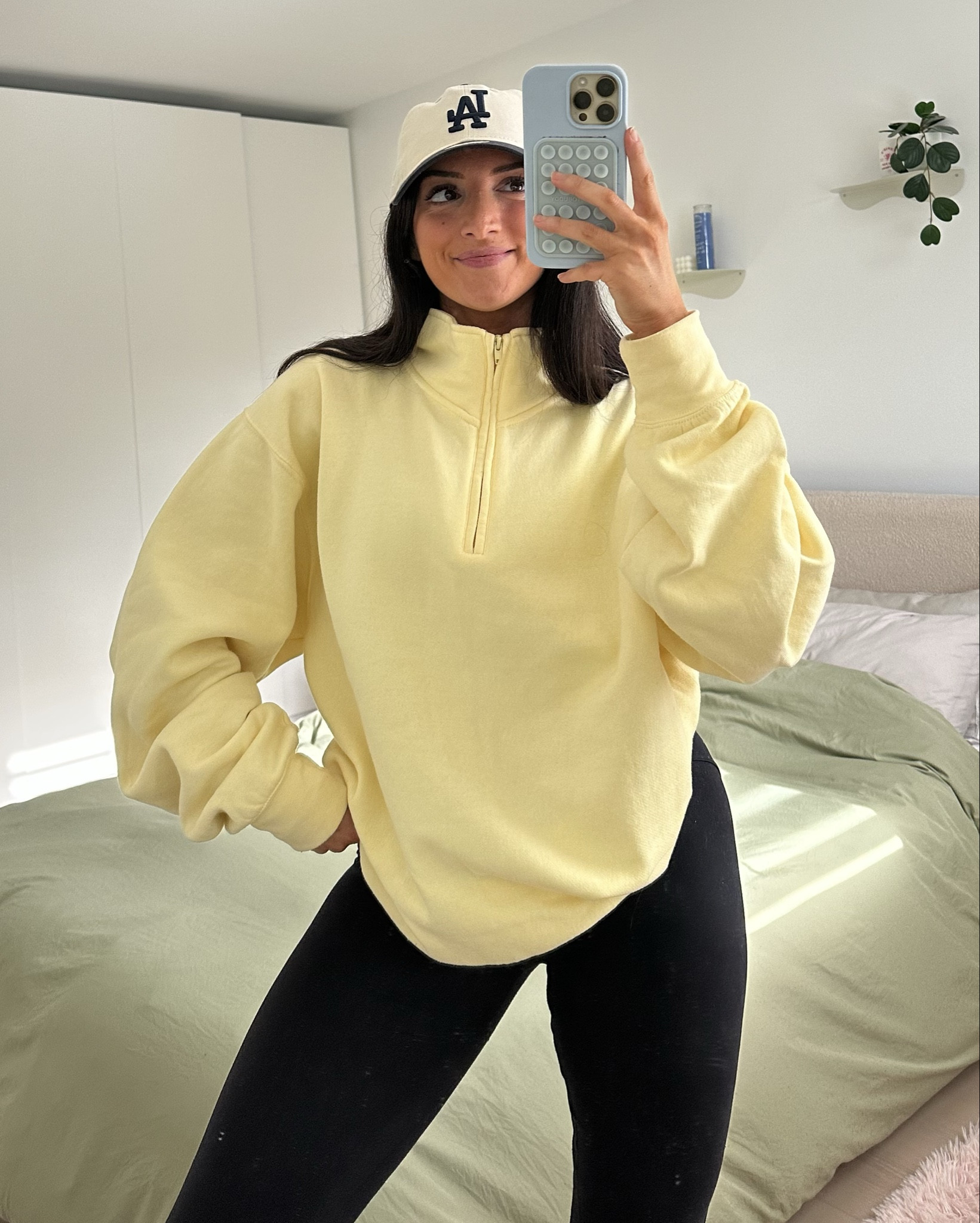 medium leggings, medium sweater 🫶🏻 

athleisure, pastel sweater, spring pastels, spring quarter zip, LA hat 

#LTKcanada #LTKsale #LTKfitness