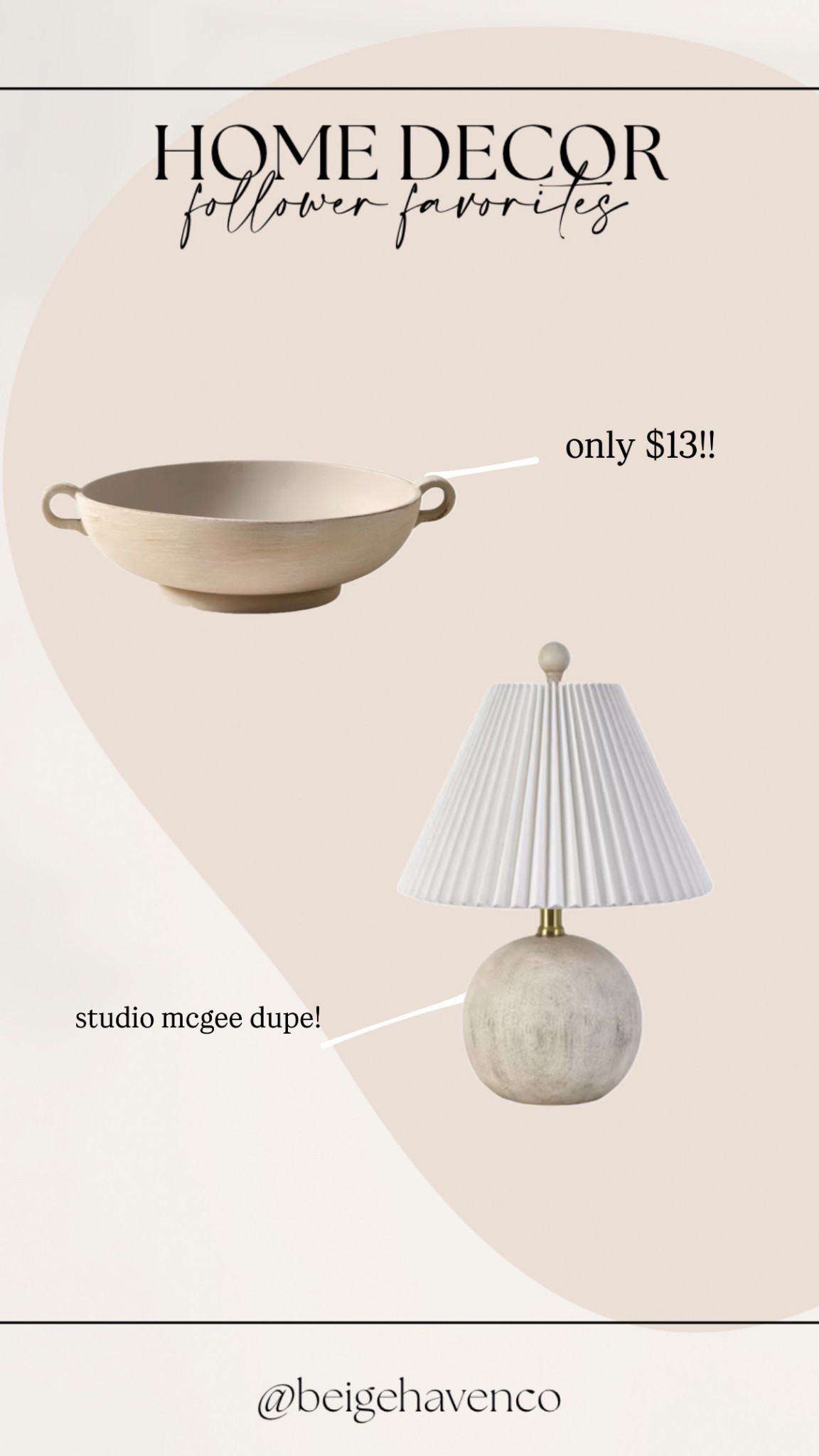Top 2 items you guys are loving! I’m styling the bowl with Easter eggs right now and I can’t wait to play around with different ideas throughout seasons! I have this lamp in my kitchen! Love the Studio McGee feel to it 

#LTKStyleTip #LTKHome #LTKFindsUnder50