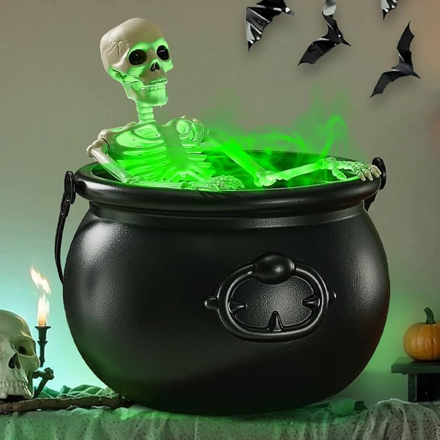 Halloween Decorations Indoor - Witches Cauldron with Skeleton & Fog Maker with Mist Diffuser - Sk... | Amazon (US)