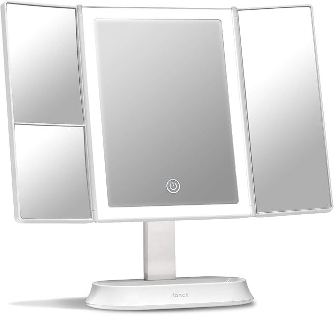 Fancii Makeup Mirror with Natural LED Lights, Lighted Trifold Vanity Mirror with 5X & 7X Magnific... | Amazon (US)