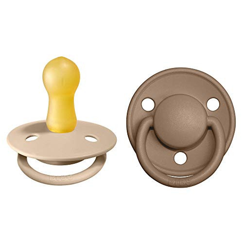 BIBS Pacifiers - De Lux Collection | BPA-Free Baby Pacifier | Made in Denmark | Set of 2 Vanilla/Dark Oak Color Premium Soothers | Size 6-18 Months | Amazon (US)
