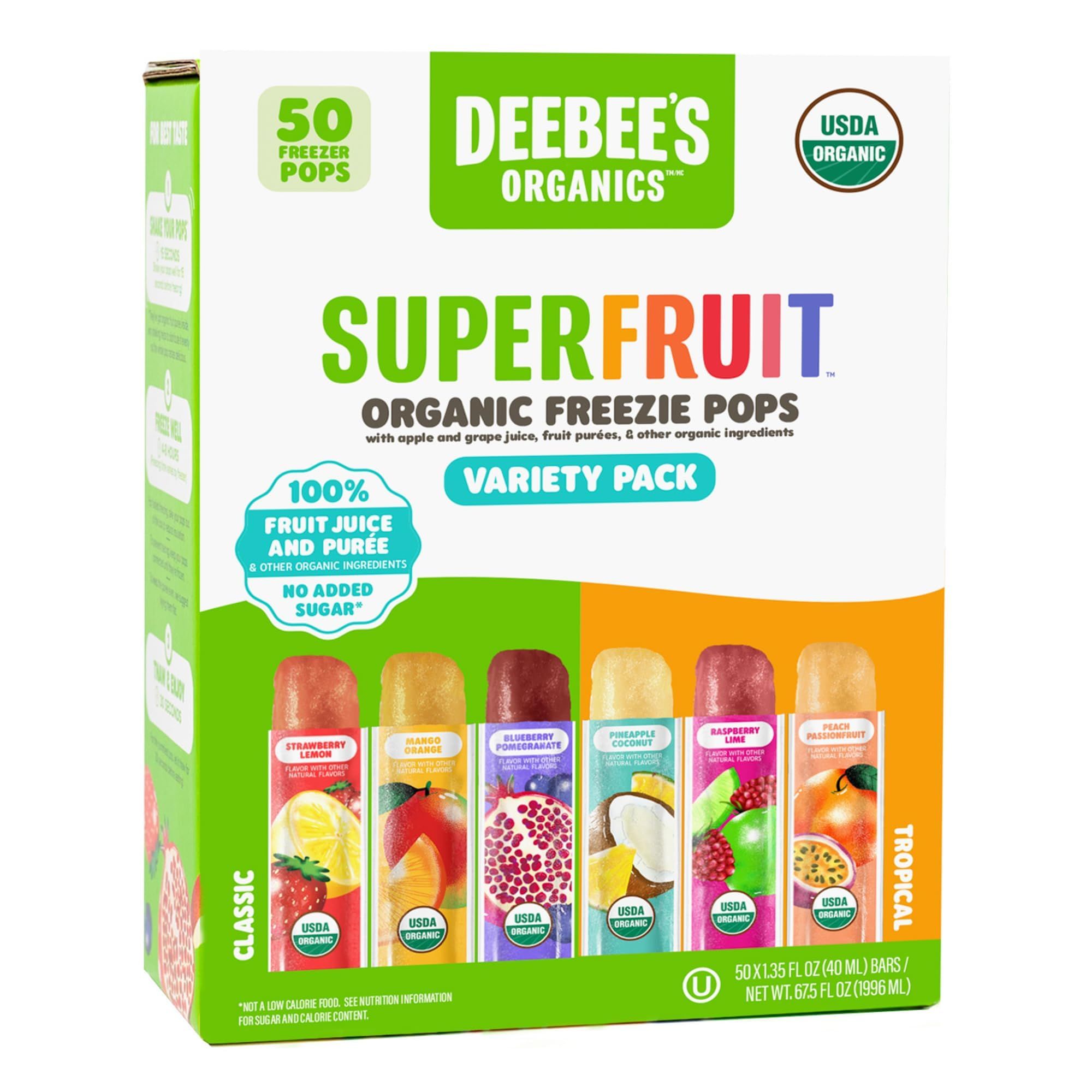 DeeBee's Organics SuperFruit Freezie Pops Variety Pack, No Added Sugars, No Artificial Flavors or... | Amazon (US)