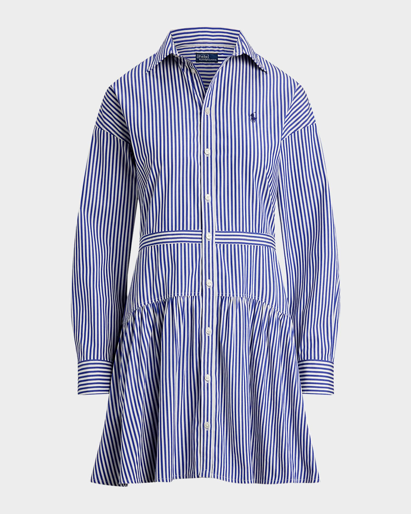 Striped Cotton Paneled Shirtdress | Neiman Marcus