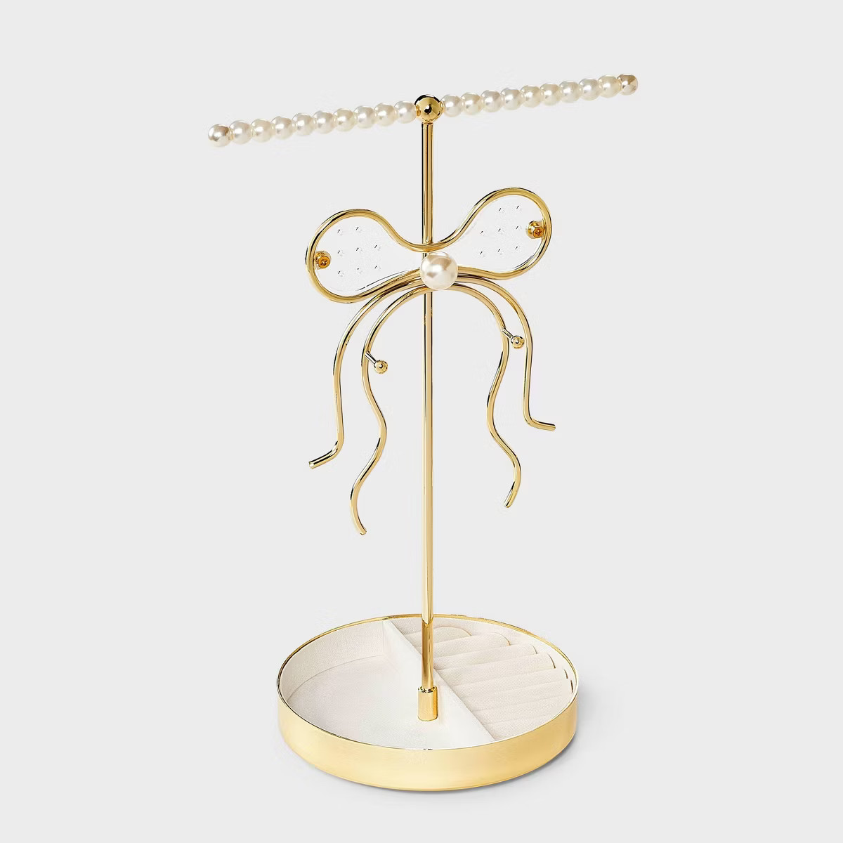 Standing Pearl Bow Jewelry Organizer - A New Day™ Gold/Ivory | Target