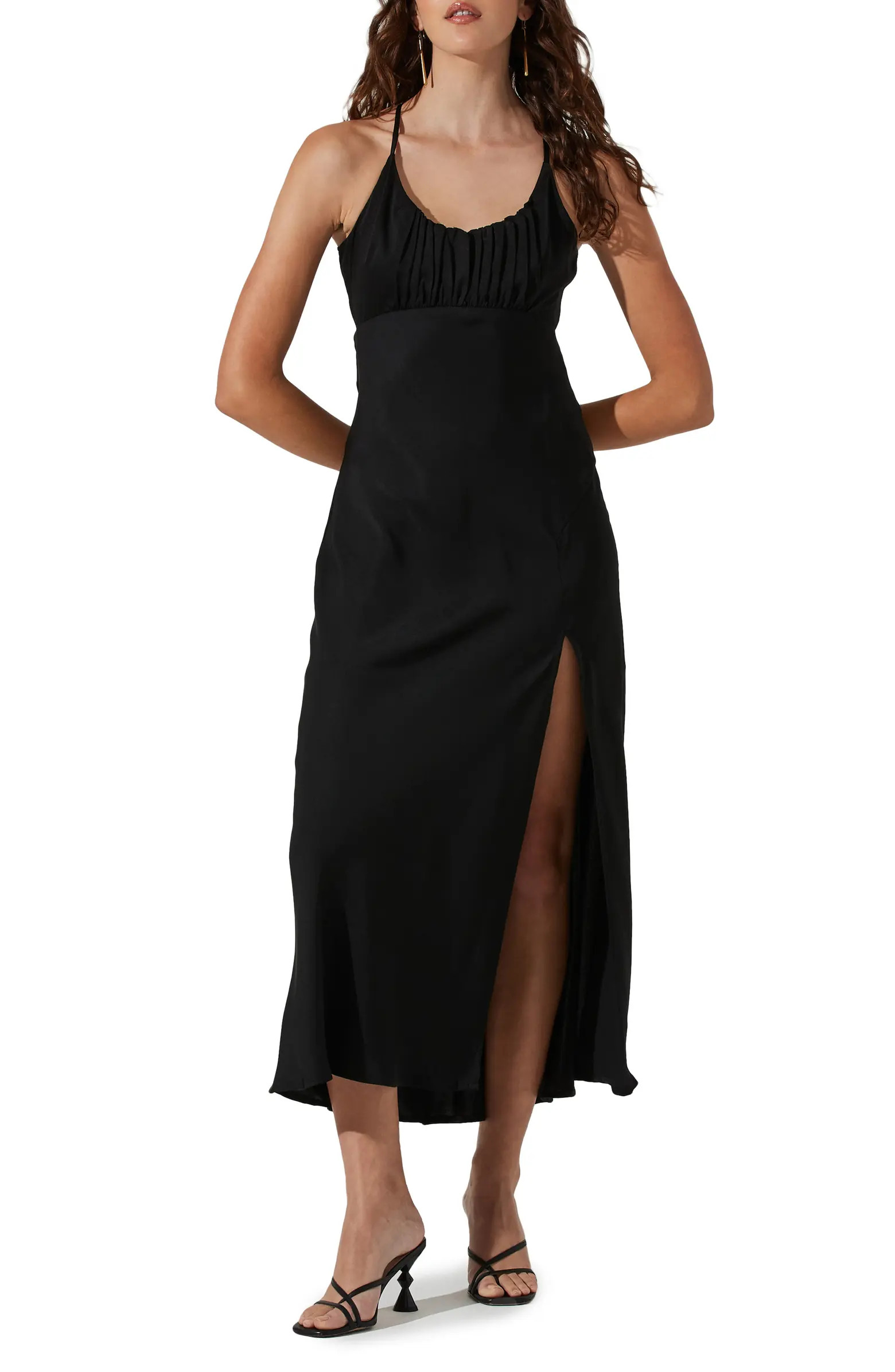 Ruched Bust Satin Maxi Dress | Nordstrom
