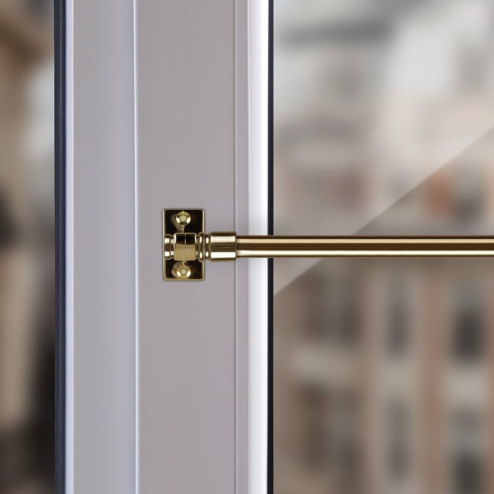 Cafehausstange (Gold / 125-225cm), Gardinenstange 50 bis 225 cm Länge ausziehbar, in vielen Farb... | Amazon (DE)