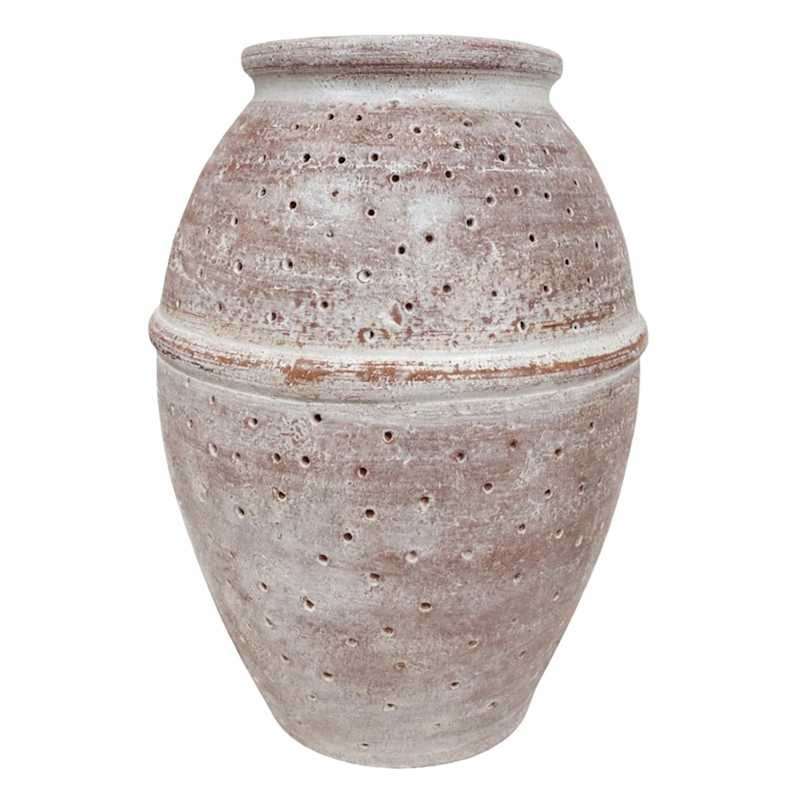 Whitewashed Distressed Clay Vase, 14" | At Home
