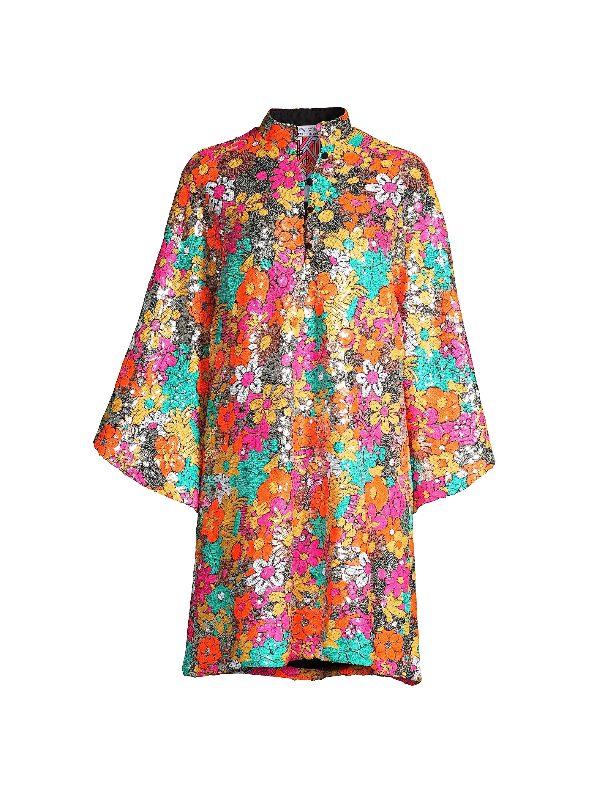 La Vie Style HouseSequined Floral Mini Caftan | Saks Fifth Avenue