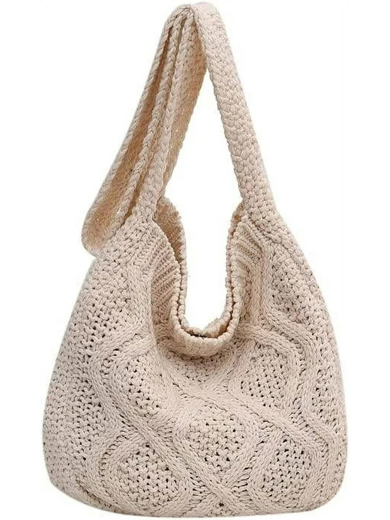 Women's Crochet Tote Bag Knitted Shoulder Crossbody Handbags Aesthetic Shopping Bag Cute Purses C... | Walmart (US)