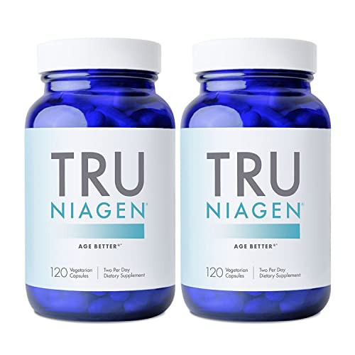 TRU NIAGEN Patented NAD Supplement for Anti Aging and Cell Regeneration, Niagen, 60 300 mg Servings | Supports Cellular Energy, Brain, Muscle | Nicotinamide Riboside (NR) Take 2 Daily | 2 Bottles | Amazon (US)