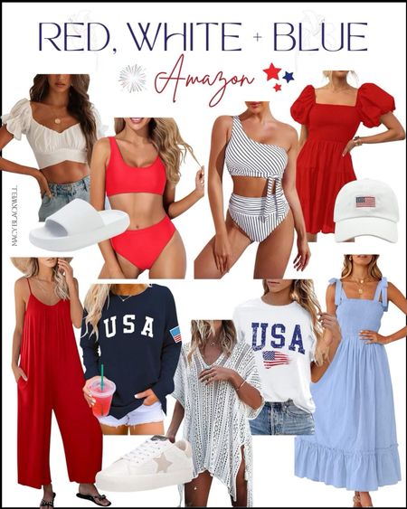 Memorial Day outfit. 4th of July outfit. Patriotic outfit. Red white and blue. Stars and Stripes. Amazon fashion. USA. America  

#LTKunder100 #LTKSeasonal #LTKstyletip