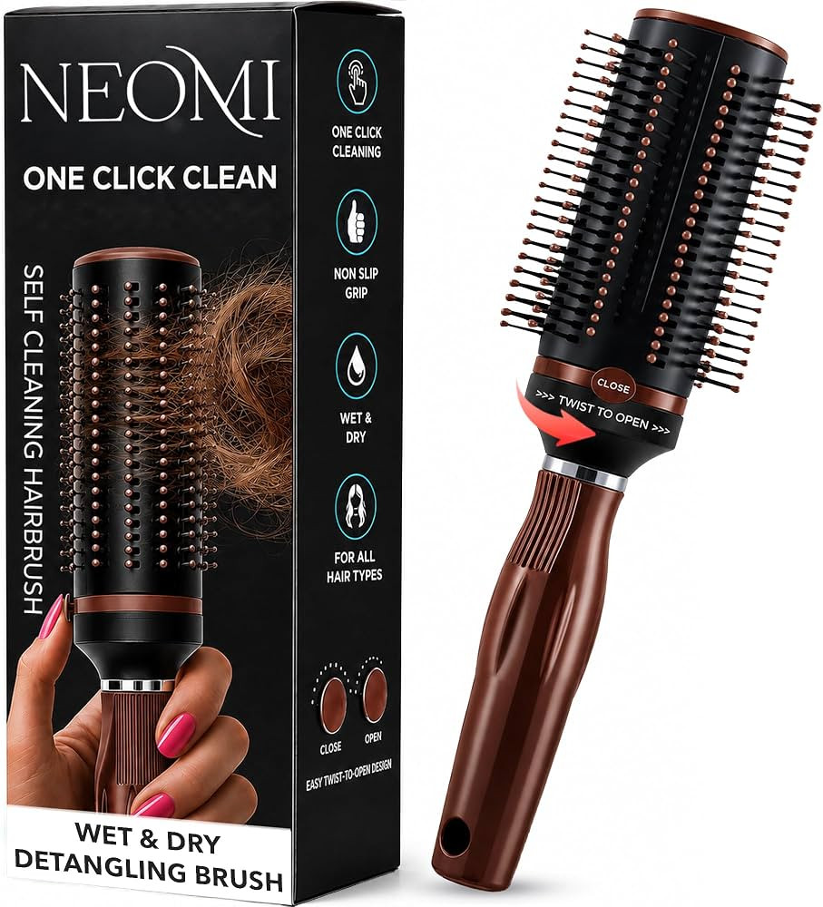 Detangler Self-Cleaning Retractable Hair Brush for Women - Brown | Amazon (US)