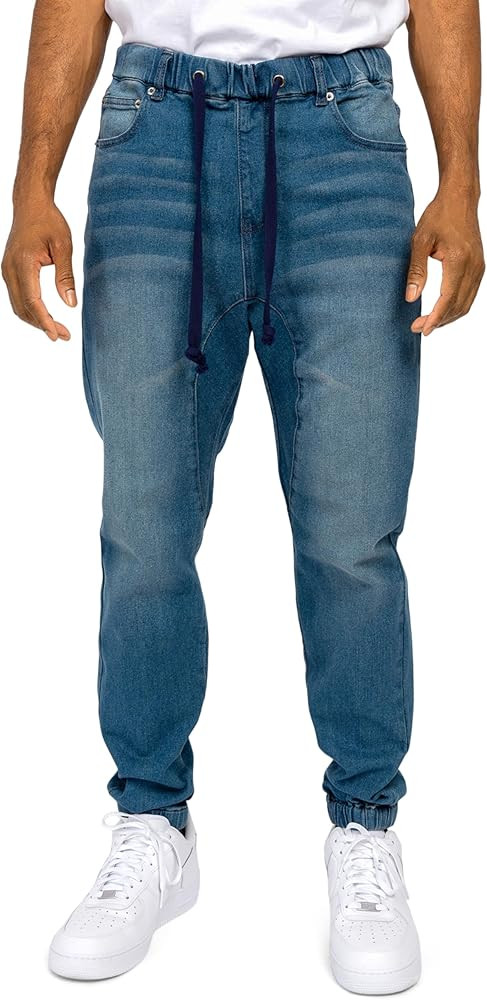 Men's Drop Crotch Joggers Denim Jean Pants | Amazon (US)