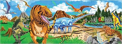 Melissa & Doug Land of Dinosaurs Floor Puzzle (48 pcs, 4 feet Long) - FSC Certified | Amazon (US)