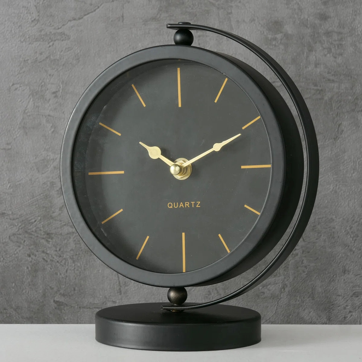 Ebern Designs Analog Mid Century Modern Quartz Tabletop Clock in Black & Reviews | Wayfair | Wayfair North America