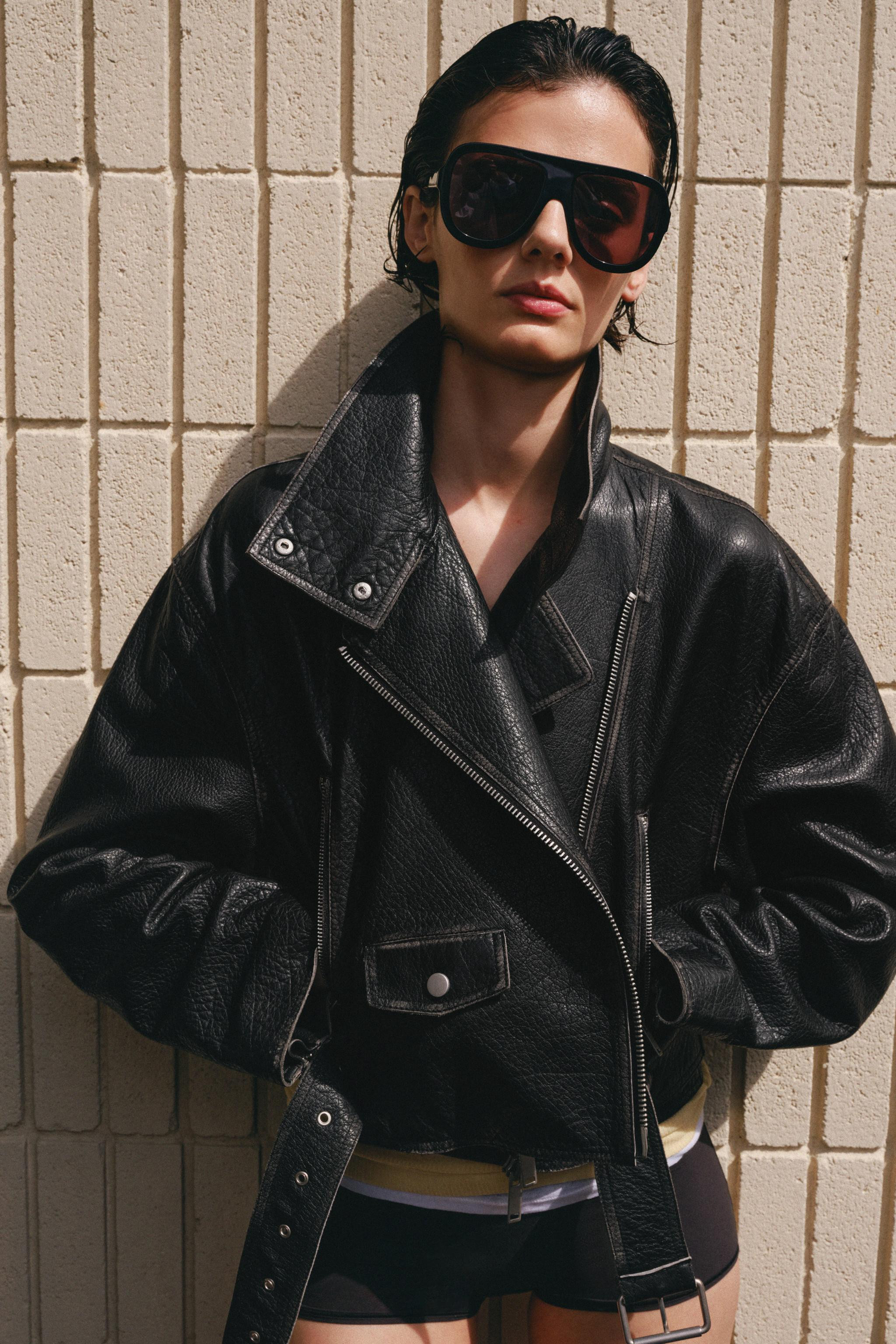 ZW COLLECTION LIMITED EDITION LEATHER BIKER JACKET | Zara UK