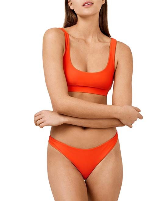 Zesica Women's Bikini Bottoms Red - Coral Red Bikini Top & Bottoms - Women | Zulily