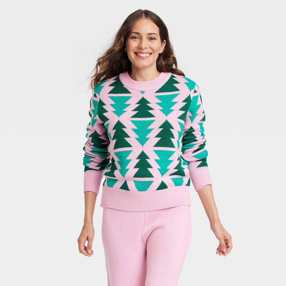 Women's Christmas Trees Graphic Sweater - S | Target