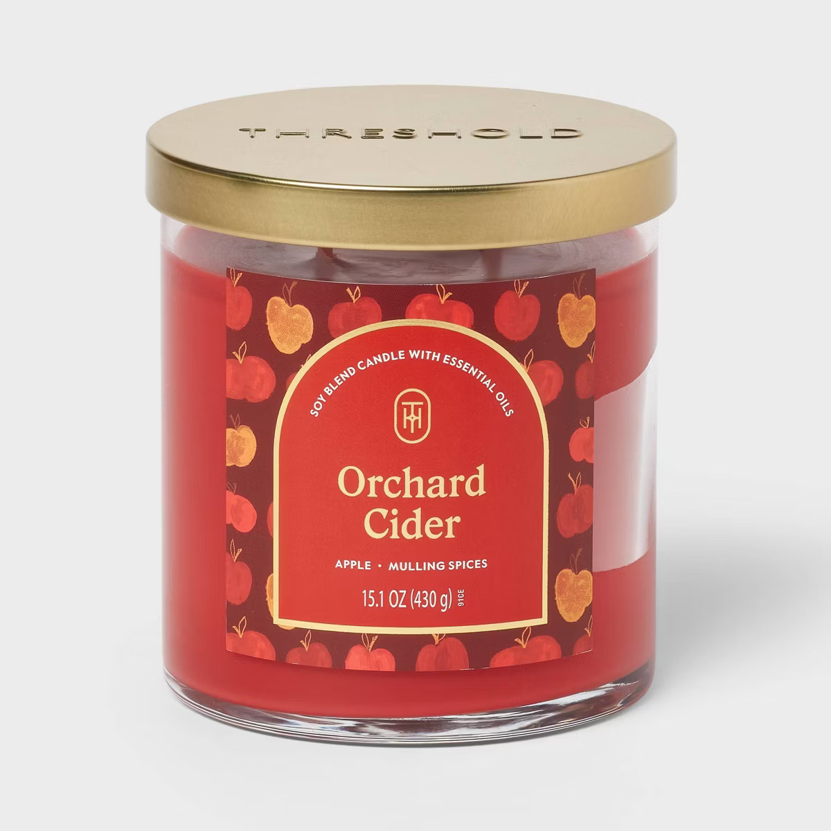 2-Wick Lidded Glass Orchard Cide Jar Candle Burgundy 15.1oz- Threshold™ | Target