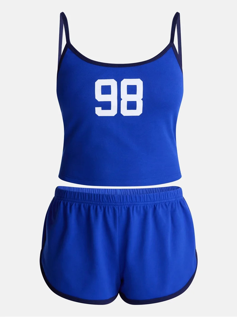 No Boundaries(4.0)|1 No Boundaries Sports Tank Top and Shorts Sleep Set, 2-Piece, Women's XS-XXL ... | Walmart (US)