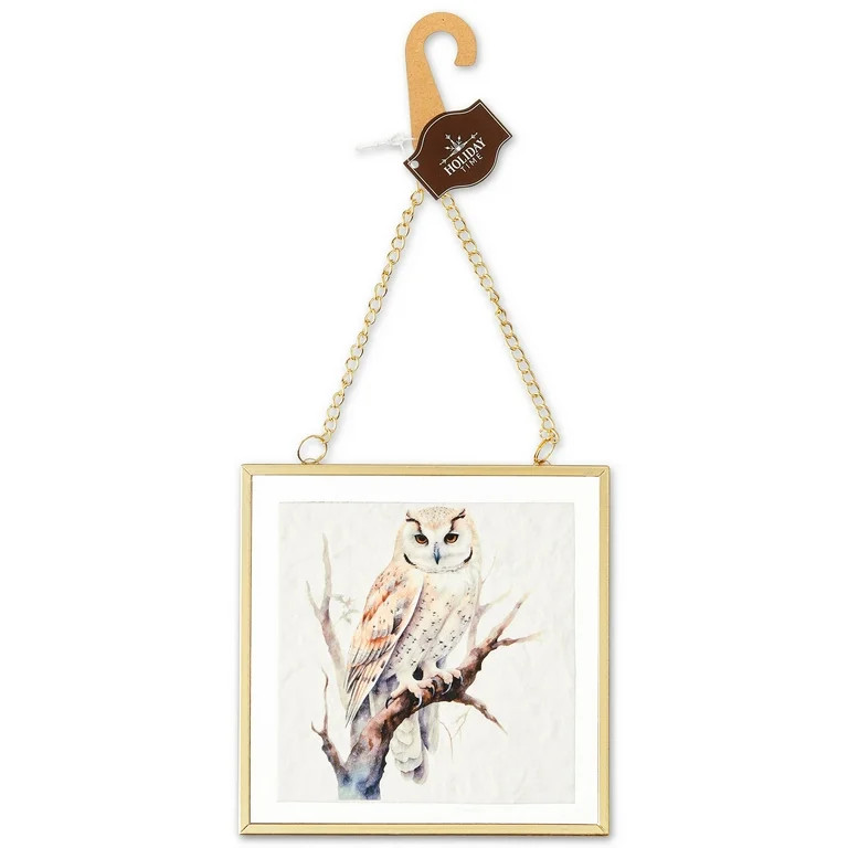 White Owl Framed Christmas Ornament, 4.5", by Holiday Time | Walmart (US)