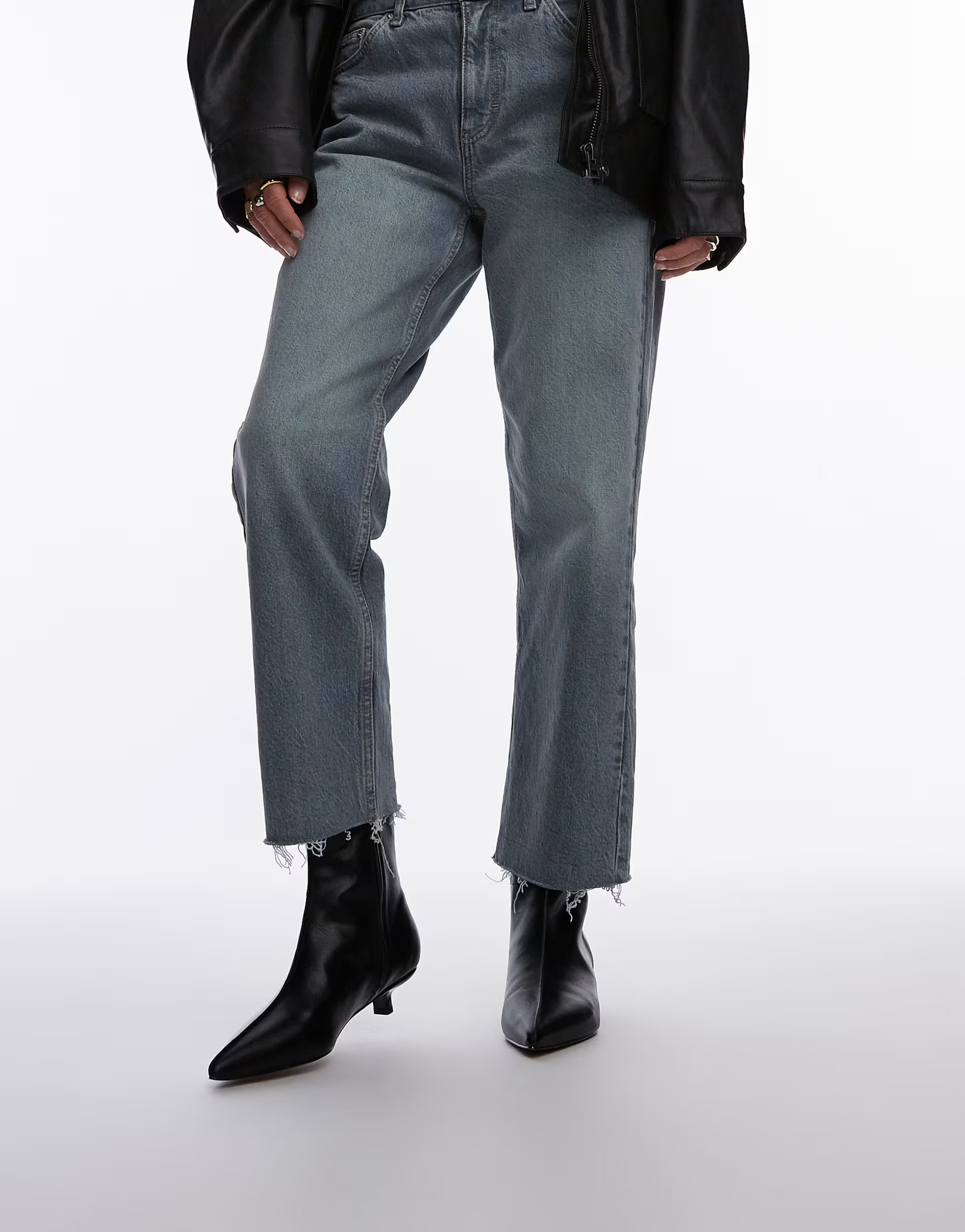 Topshop Nellie mid heel pointed toe ankle boots in black | ASOS (Global)