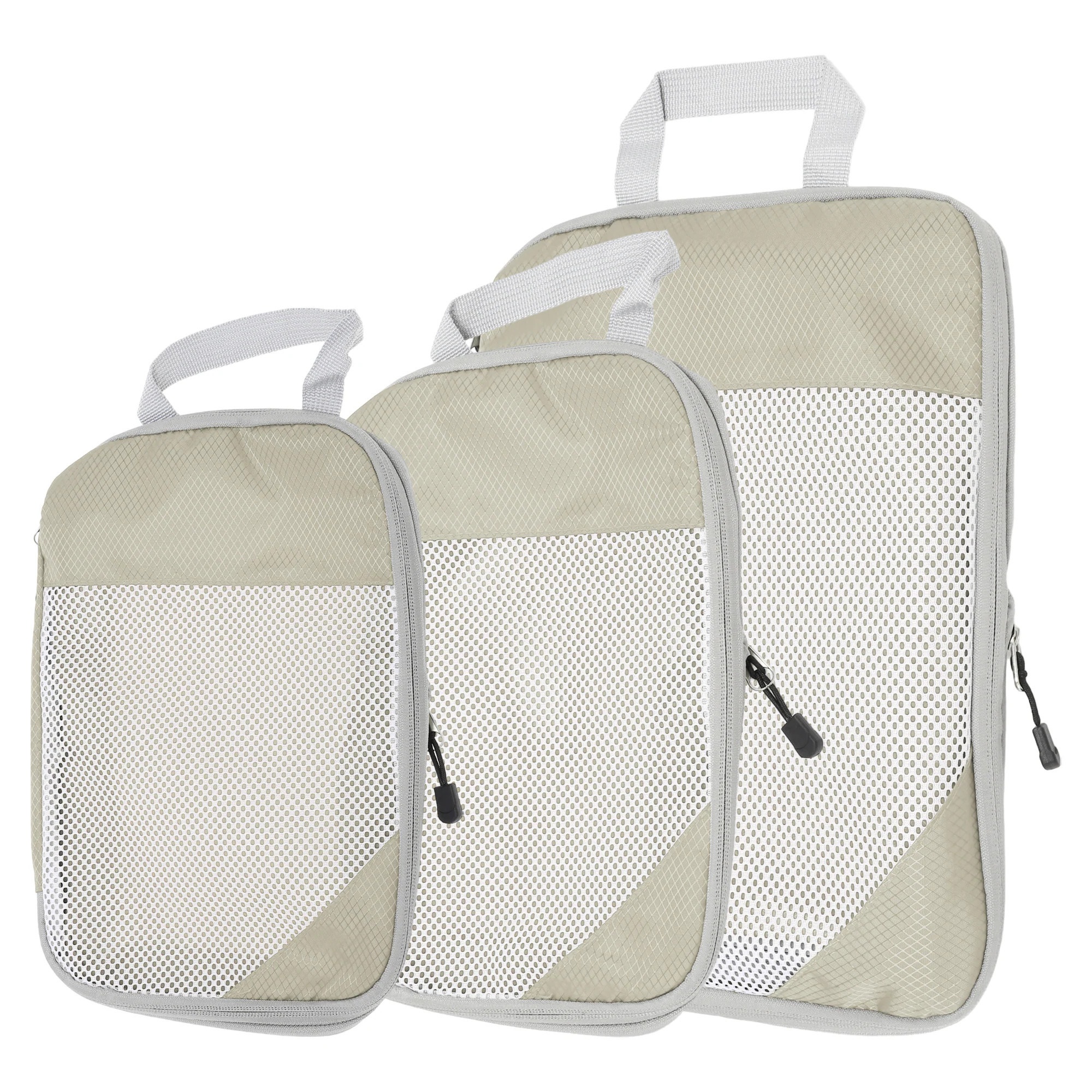 Unique Bargains 1set Compression Packing Bags for Travel Lightweight Vacation Travel Essentials Luggage Organizer Travel Bags Beige Polyester | Lowe's