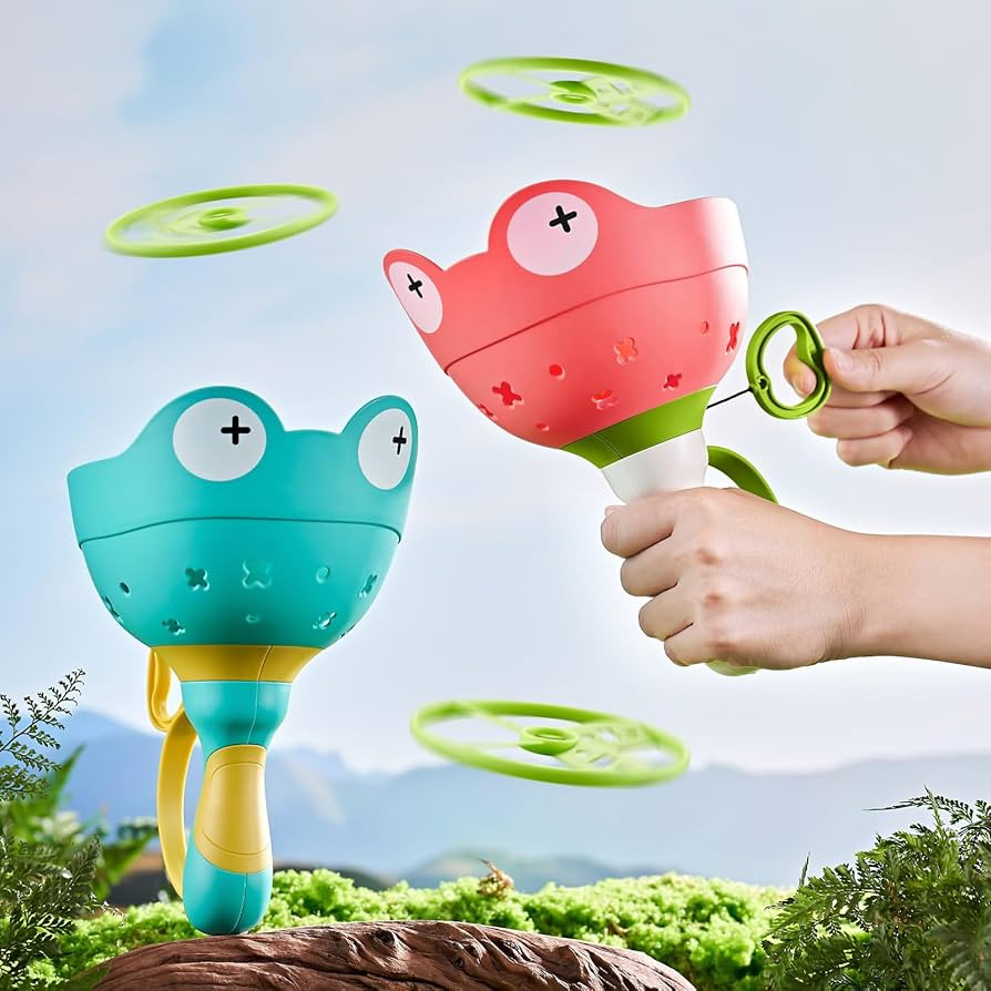 Outdoor Flying Disc Launcher Toy, Outdoor Toys for Kids Ages 4-8, Fun Toys for Ages 5-7 Girls Boy... | Amazon (US)