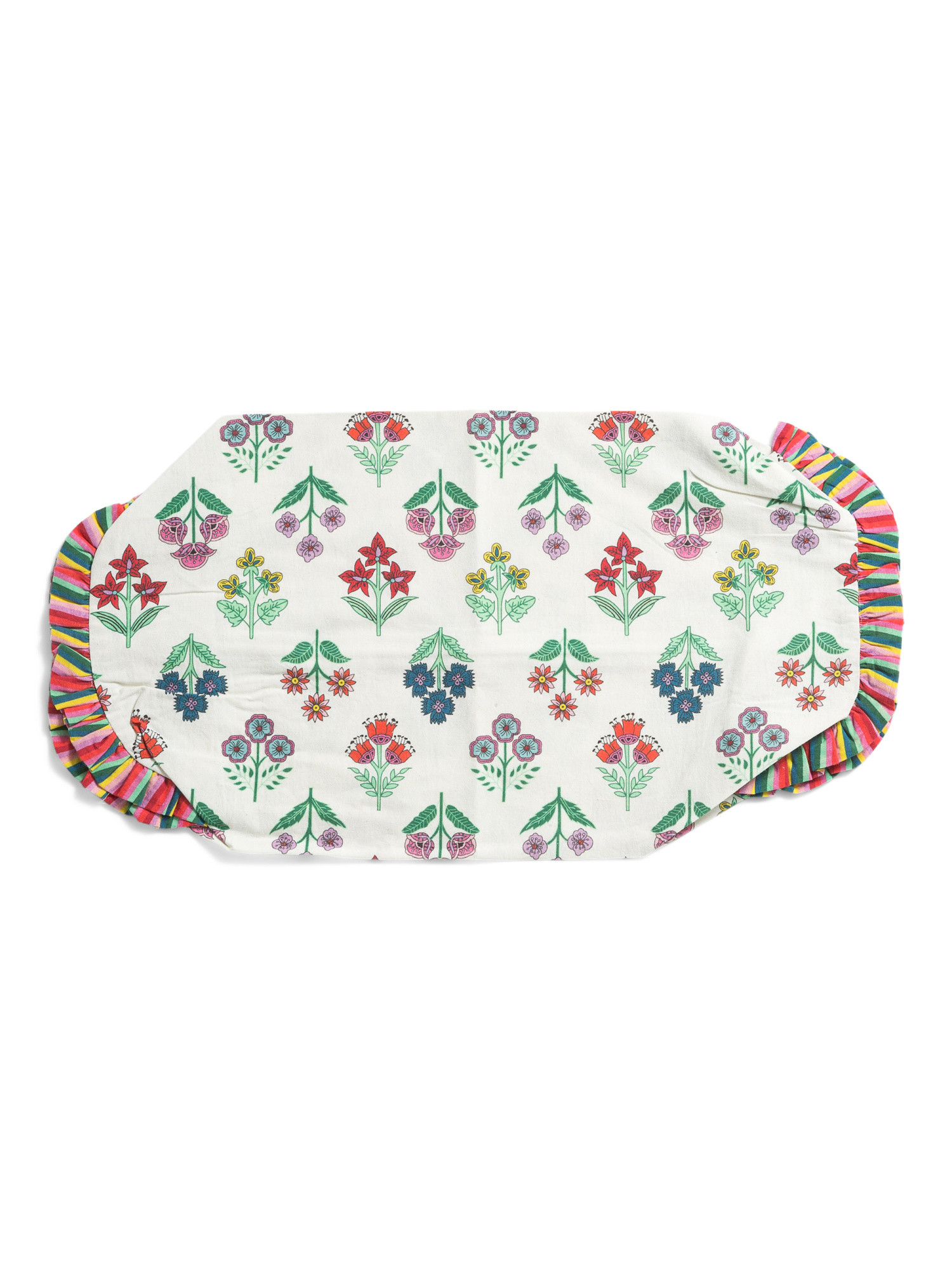 Floral Print Cotton Bolster Pillow Case | TJ Maxx