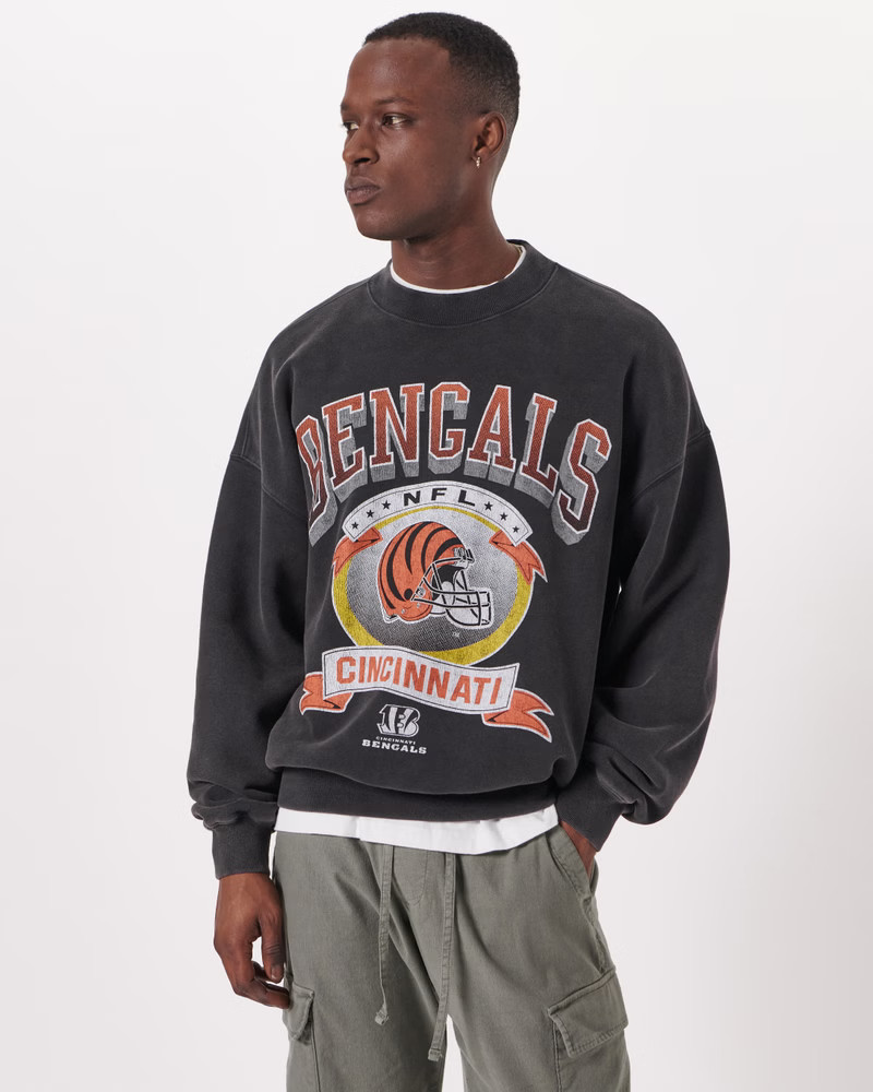 Gender Inclusive Cincinnati Bengals Graphic Crew Sweatshirt | Gender Inclusive Gender Inclusive |... | Abercrombie & Fitch (US)