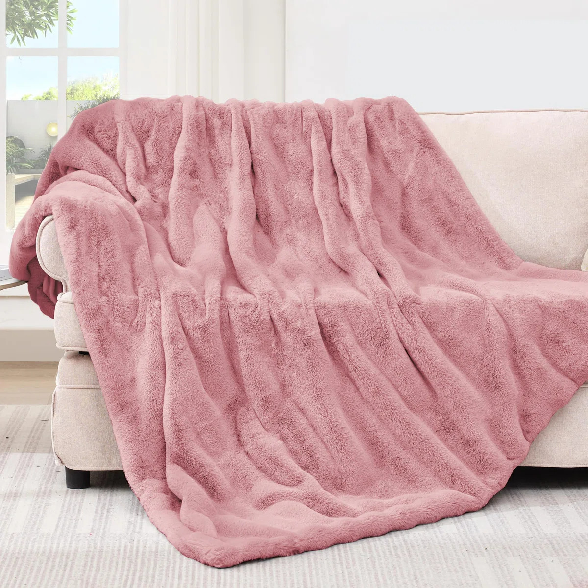 DUNTEN Plush Blanket Bedding Throw, Home Decor Thick Warm Bubble Throw For Bed,Cozy Plush Reversi... | Wayfair North America