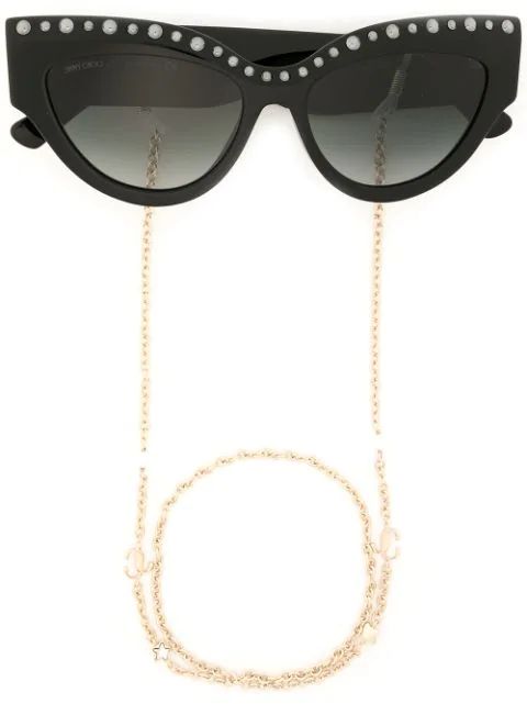 Jimmy Choo Eyewear Sonja Studded cat-eye Sunglasses - Farfetch | Farfetch Global