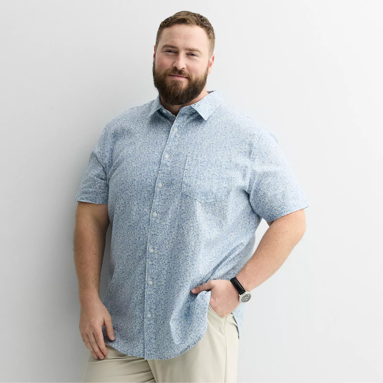 Big & Tall Sonoma Goods For Life® Short Sleeve Linen Shirt | Kohl's