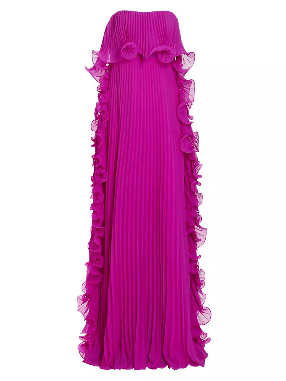 Strapless Pleated Ruffle Gown | Saks Fifth Avenue