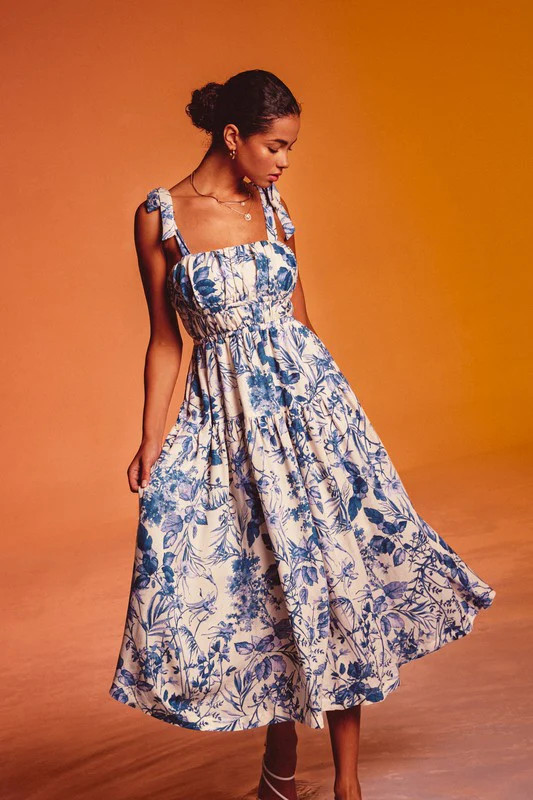 Love Letter Shirred Fit and Flare Midi Dress | TandyWear