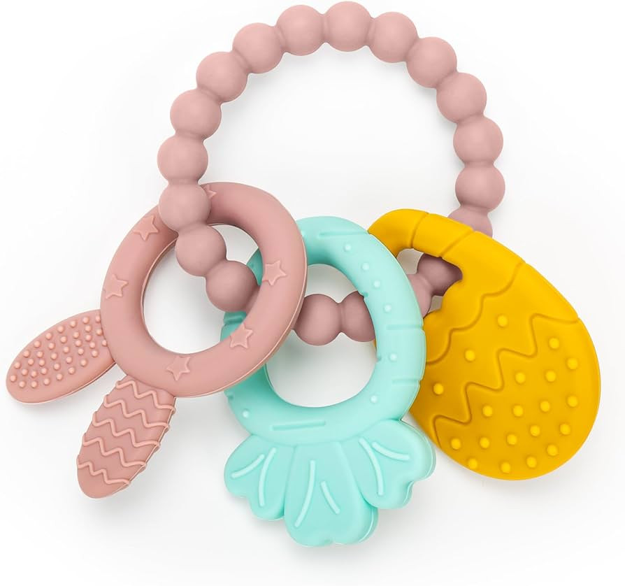 Easter Silicone Teething Toys, 3 Months+, Infant Baby Easter Basket Stuffers for Babies, Baby's E... | Amazon (US)