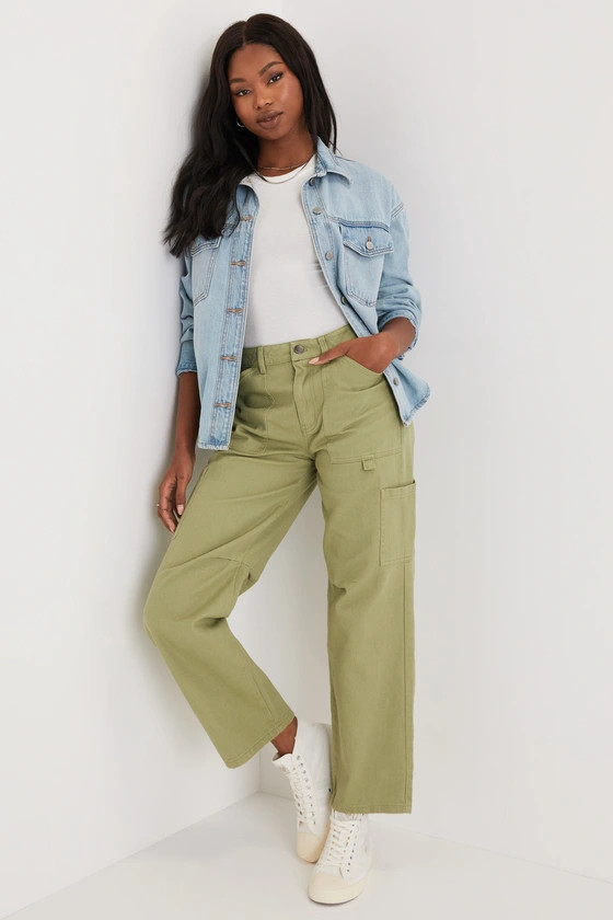 Leia Olive Green High Rise Cargo Pants | Lulus (US)