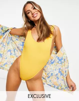 COLLUSION swimsuit in orange crinkle | ASOS (Global)