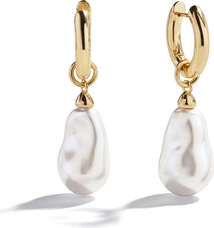Teagan Faux Pearl Huggie Earrings | Nordstrom
