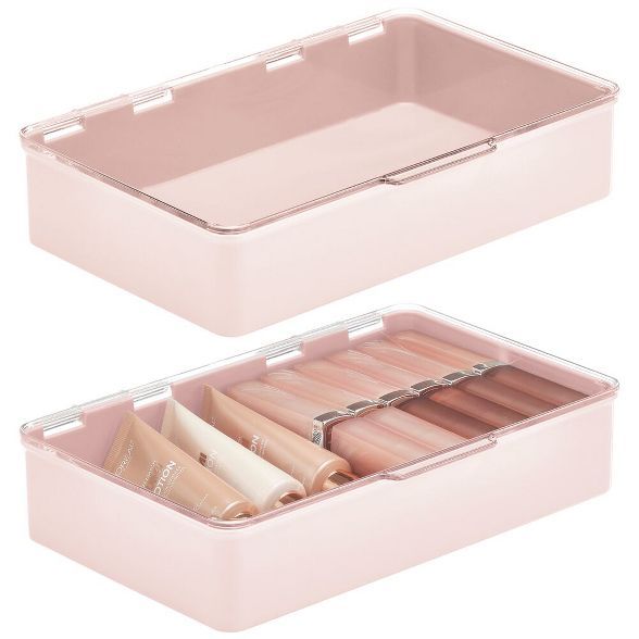 mDesign Stackable Plastic Bath Countertop Organizer Box, 2 Pack | Target