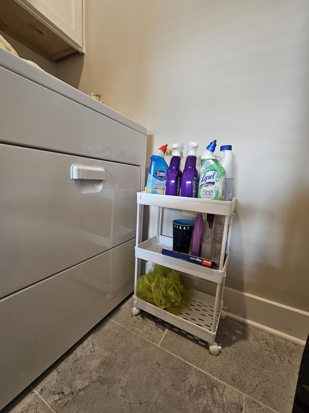 SPACEKEEPER Storage Rolling Cart, 3 Tier Laundry Room Organization Utility Cart Bathroom Organize... | Amazon (US)