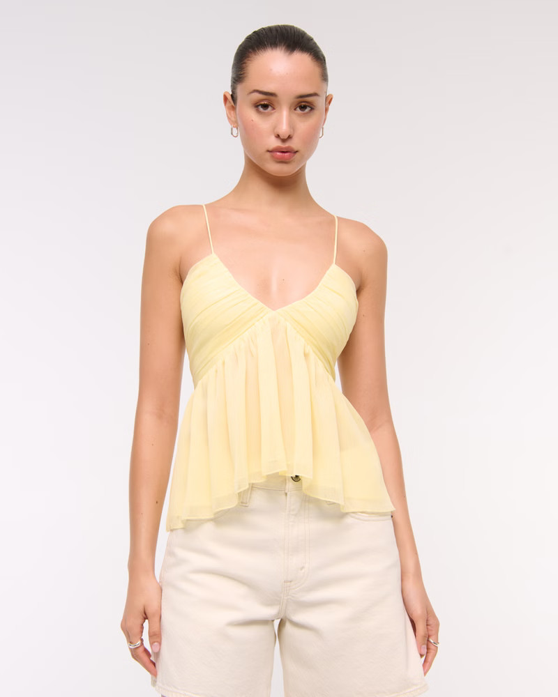 V-Neck Ruched Cami | Abercrombie & Fitch (US)