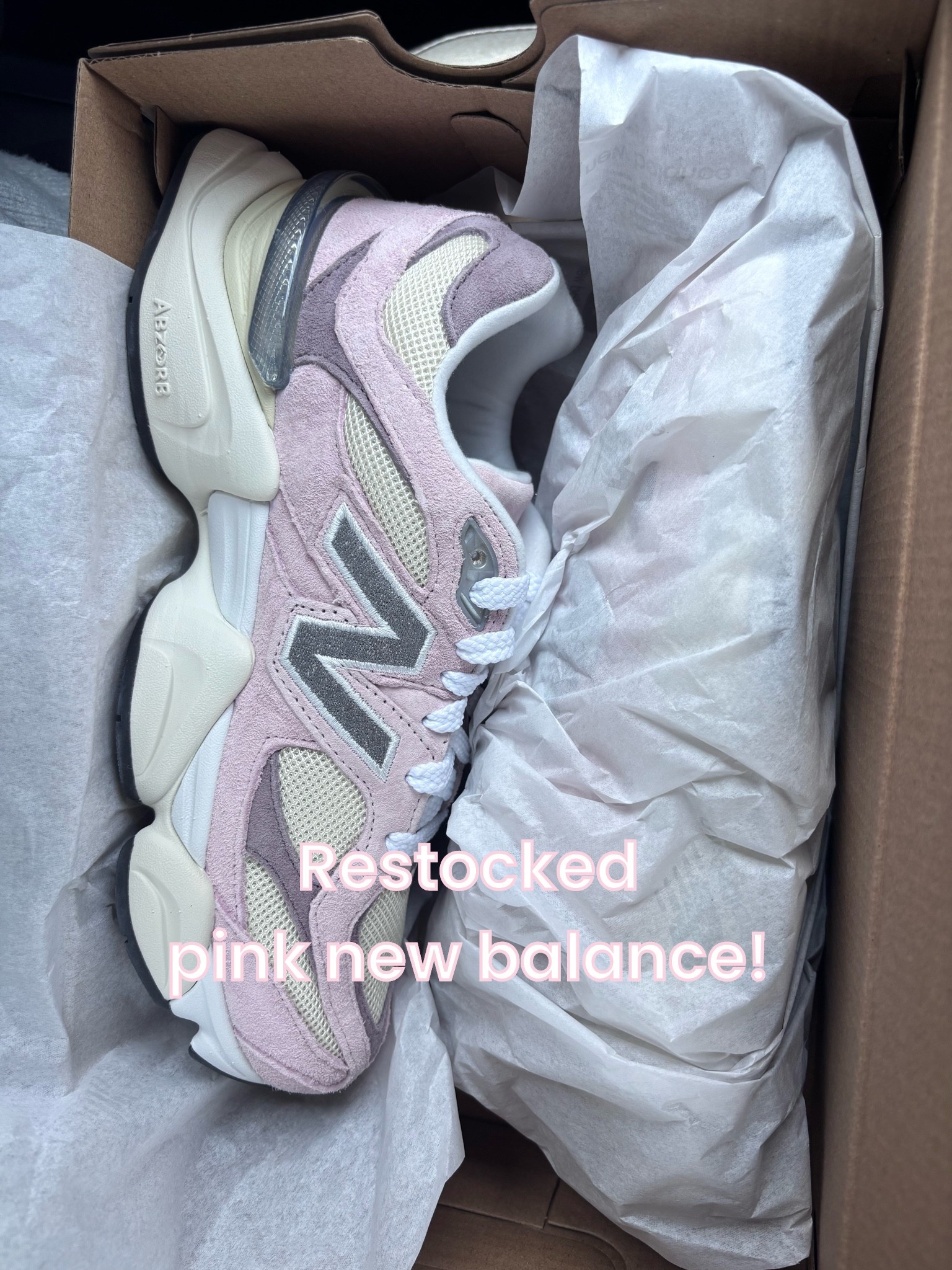 Restocked new pink new balances !! So comfy and I did true to size