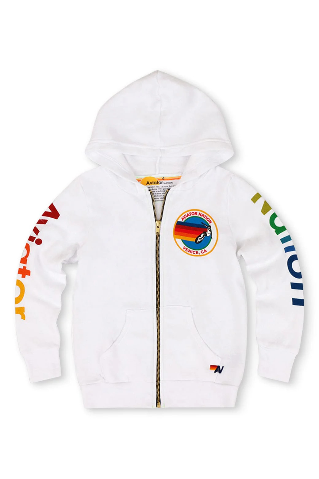 KID'S AVIATOR NATION ZIP HOODIE - WHITE | Aviator Nation