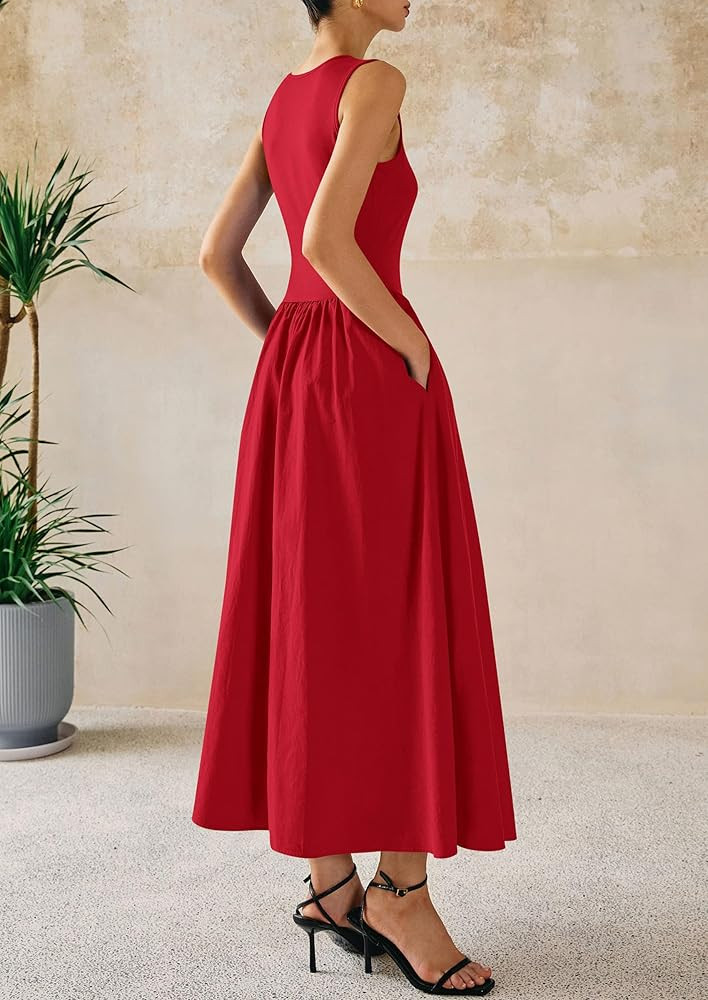 PRETTYGARDEN Maxi Dresses for Women 2026 Summer Casual Sleeveless Patchwork Flowy Vacation Sundre... | Amazon (US)