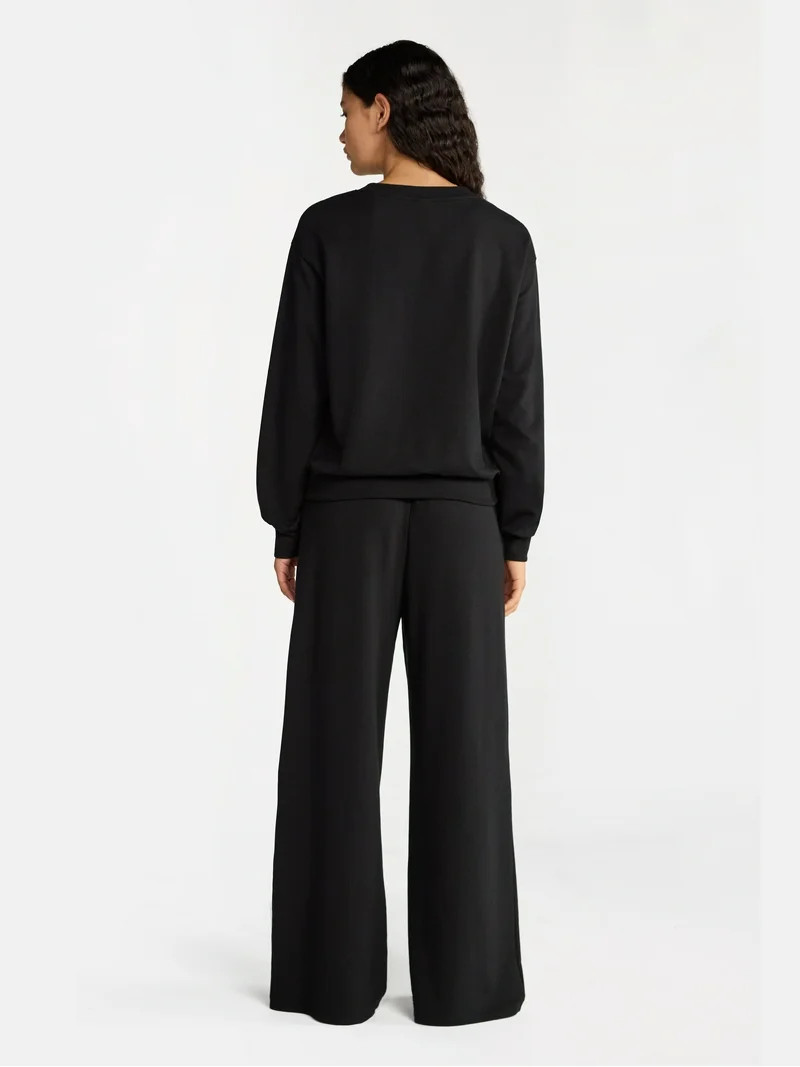 No Boundaries Sleepwear Long Sleeve Top and Pants Set, 2-Piece, Women’s | Walmart (US)