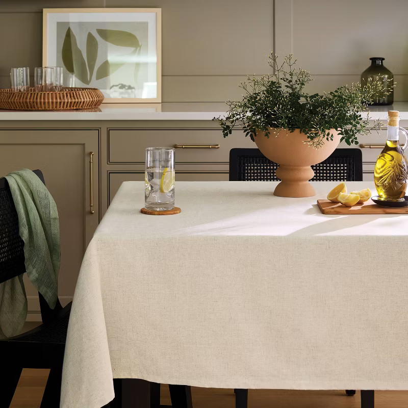 Linen Blend Tablecloth Cream - Threshold™ | Target