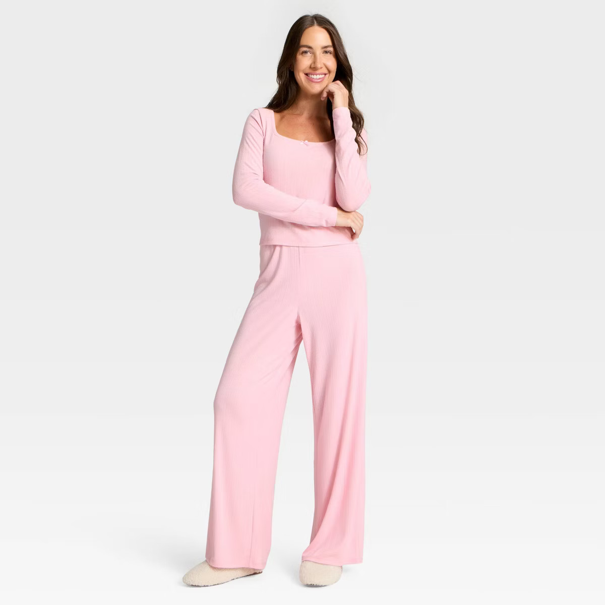 Women's Variegated Ribbed Pajama Pants - Auden™ Pink S | Target