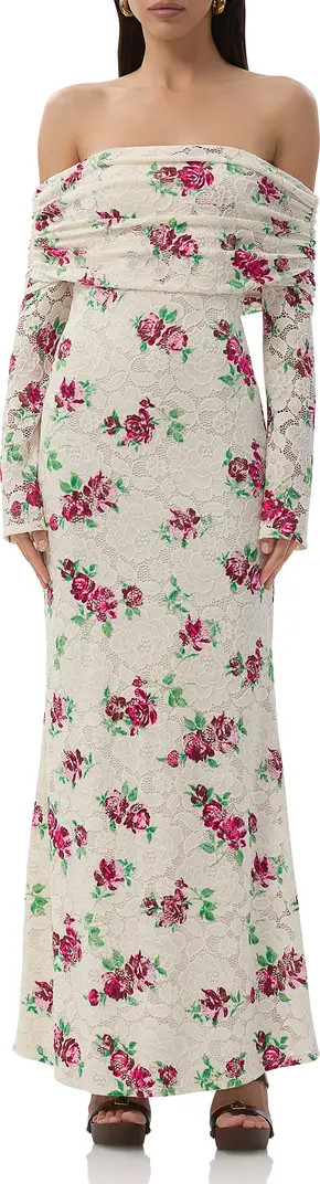 Thelma Off the Shoulder Long Sleeve Lace Maxi Dress | Nordstrom