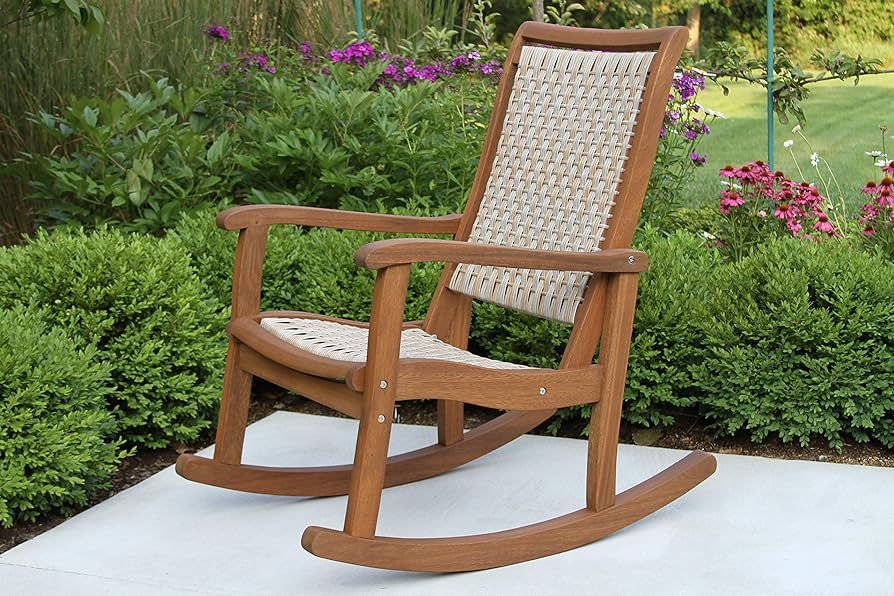 Outdoor Interiors Ash Wicker & Eucalyptus Rocking Chair | Amazon (US)